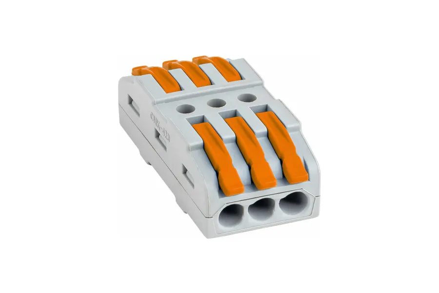 Клемма WAGO СМК 222-423 проходная3 полюса 0,08-4мм2 (25шт.) EKF PROxima plc-smk-423