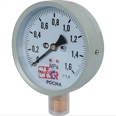 Манометр D 100 мм 0-16 бар 1/2" с поверкой РОСМА