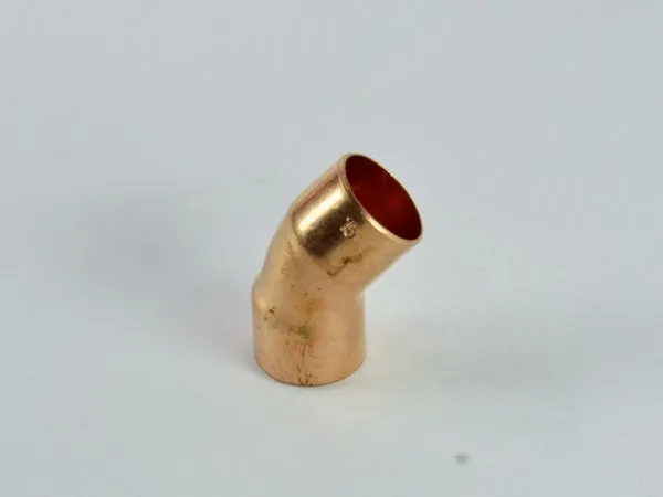 Отвод двухрастр. 45 гр. пайка 15 мм (медь)