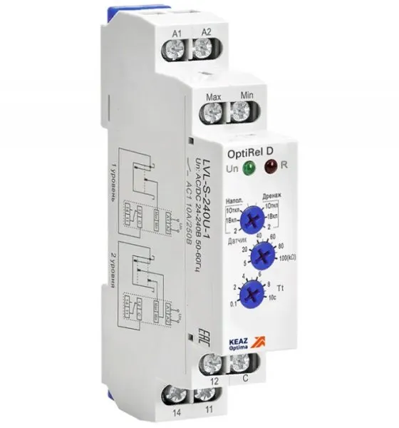 Контроль уровня - OptiRel D LVL-S-240U-1 с датчиком 1,5м 10А 1СО 24-240АС/DC (1 бак)