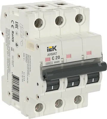 Выключатель автоматический 3P C 20А M06N (AR-M06N-3-C020) ARMAT IEK