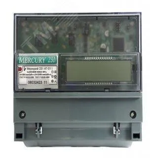 Счетчик электроэнергии Меркурий 231 АТ-01 трехфазный многотарифный, 5(60), кл.точ. 1.0, D, ЖКИ, IrDA 2 Тарифа МСК (231AT-01I 2тарифа МСК)