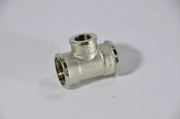Тройник 3/4"х1/2"х3/4" ггг STOUT (никель)