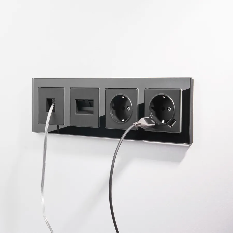RJ-45 двойная розетка ЧЕРНЫЙ FLORENCE интернет розетка