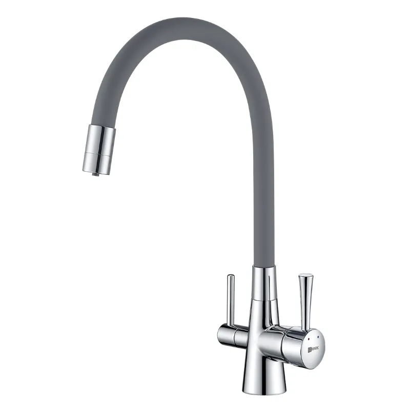 LM3075C-Gray Смеситель для кухни Lemark Comfort LM3075C-Gray с подключением к фильтру, хром/серый LEMARK