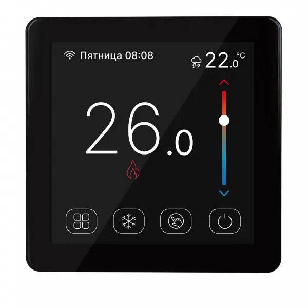 Терморегулятор теплого пола STOUT STE-2002 16А, NTC 10К, черный