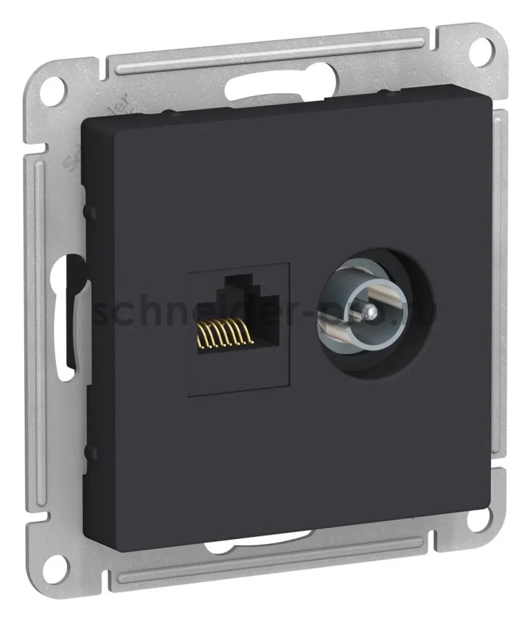 TV розетка + RJ-45 розетка ГРИФЕЛЬ ATLASDESIGN интернет+тв розетка