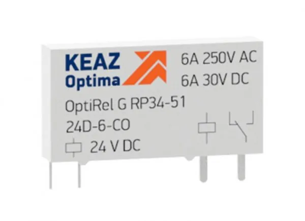 РЕЛЕ промежуточное 12в 1 группа SPDT 220в 6А OptiRel G RP34-51-12D-6-CO 281142 КЭАЗ