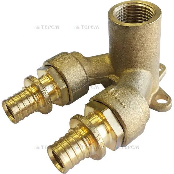 Угольник настенный 16x1/2" (2.2) Проточный для труб из сшитого полиэтилена STOUT