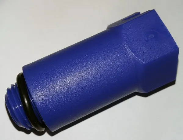 Заглушка наружная резьба 1/2" ППРС удлиненная синяя
