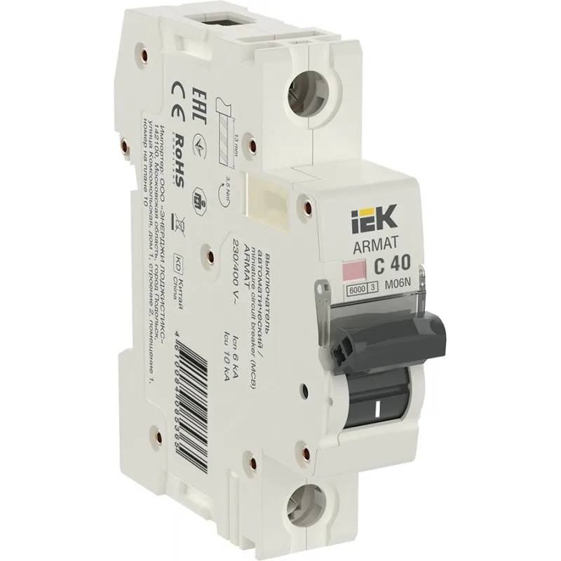 Выключатель автоматический 1P C 40А M06N (AR-M06N-1-C040) ARMAT IEK