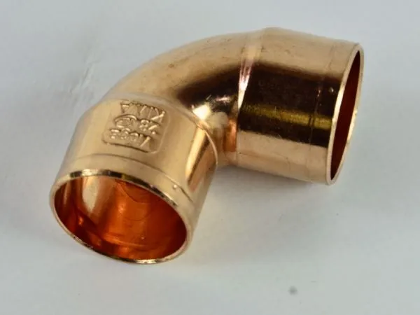 Отвод двухрастр. 90 гр. пайка 35 мм (медь)