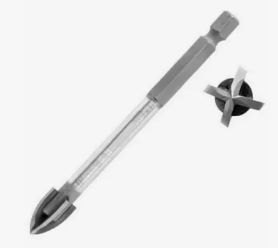 Сверло по стеклу и керамике 8мм HEX CROSS, 4 грани, L 79мм