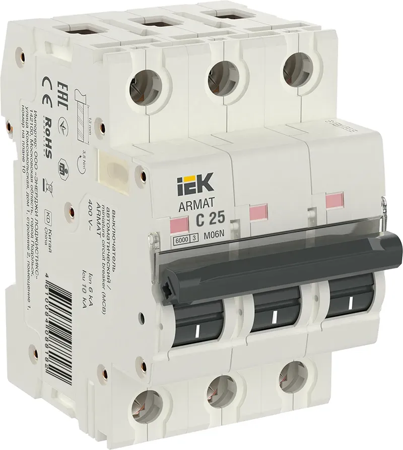 Выключатель автоматический 3P C 25А M06N (AR-M06N-3-C025) ARMAT IEK