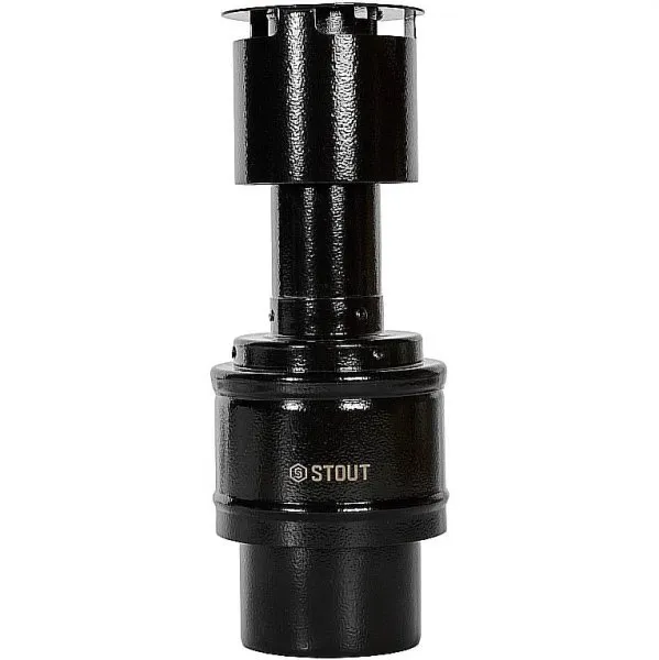 STOUT Оголовок вертикальный с ветрозащитой конденсац. коакс. Ø60/100 ЧЕРНЫЙ