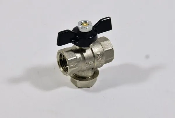 Кран шаровой 3/4" гг с фильтром бабочка с контрольным ушком STOUT