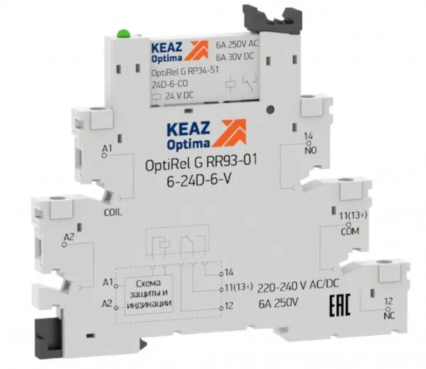 РЕЛЕ и РОЗЕТКА - Модуль релейный 220в OptiRel G RM38-51-220-240U-6-V-CO-G 282947