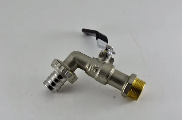 Кран шаровой 1/2" со штуцером ручка TIM