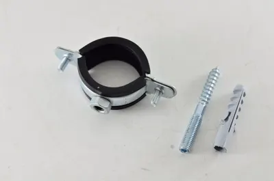 Хомут стальной 1. 1/4" (40-45) с резиновым уплотнителем и крепежом М8х80+дюбель (120шт/уп) STOUT