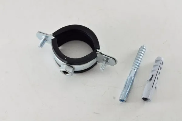Хомут стальной 1. 1/4" (40-45) с резиновым уплотнителем и крепежом М8х80+дюбель (120шт/уп) STOUT