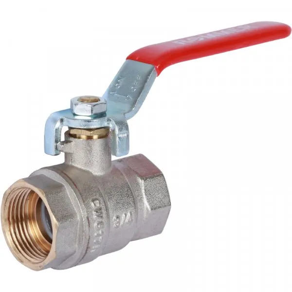 Кран шаровой 3/4" гг ручка (никель) ROMMER