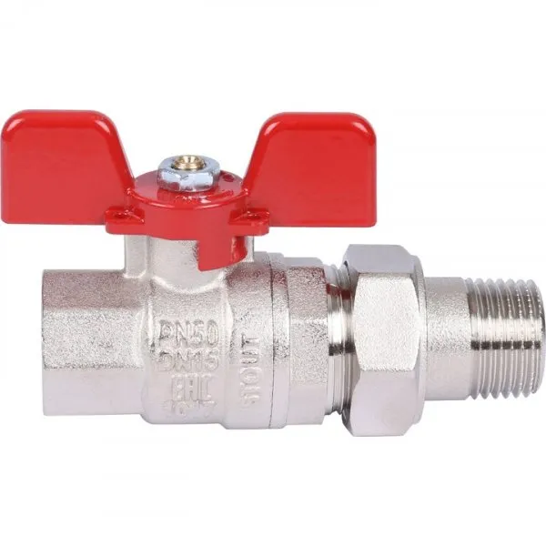 Кран шаровой 1/2" гш американка бабочка EPDM STOUT