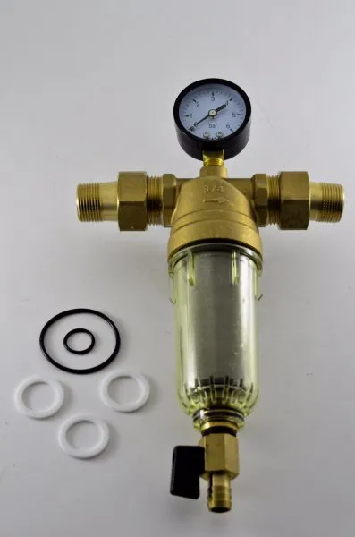 Фильтр с манометром стекл. корпус 3/4"-1" ( до 80 С)