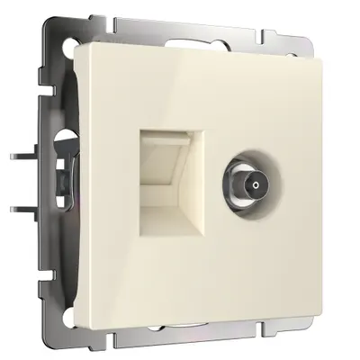 TV + RJ-45 розетка БЕЖЕВЫЙ FLORENCE тв и интернет розетка