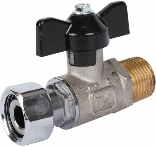 Кран шаровой 1/2"х 1/2" гш с накидной гайкой прямой бабочка STOUT