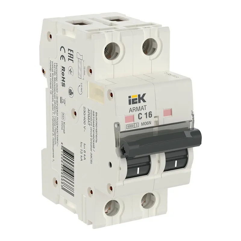 Выключатель автоматический 2P C 10А M06N (AR-M06N-2-C010) ARMAT IEK