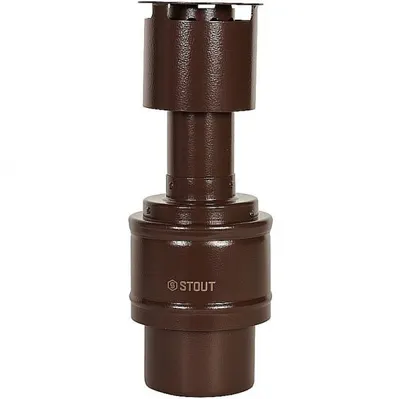 STOUT Оголовок вертикальный с ветрозащитой конденсац. коакс. Ø60/100 коричневый
