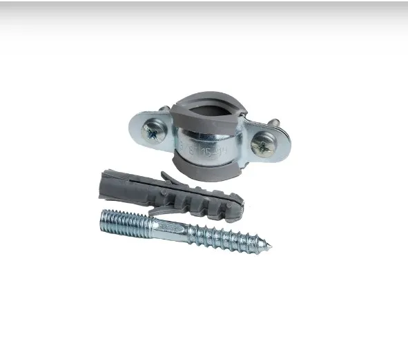 Хомут стальной 1. 1/4" (40-45) с резиновым уплотнителем и крепежом М8х80+дюбель (130шт/уп)