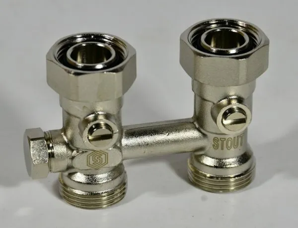 STOUT 3/4" 1 однотрубной системы, прямой блок (евроконус)