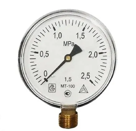 Манометр D 100 мм 0-10 бар 1/2" с поверкой
