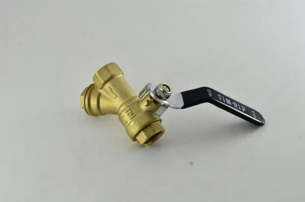 Кран шаровой 1/2" гг с фильтром ручка TIM