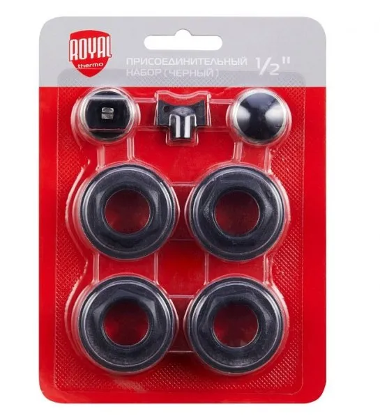 Комплект для радиаторов 1/2" черный RT02.1-1 Royal Thermo