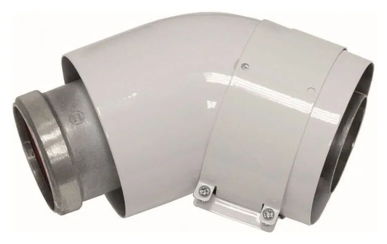 VAILLANT Отвод 45° DN 60/100 белый (2 шт) в комплекте с соединительным хомутом