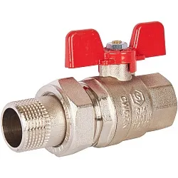 Кран шаровой 1 1/4" гш американка бабочка EPDM STOUT
