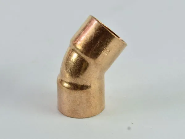 Отвод двухрастр. 45 гр. пайка 22 мм (медь)