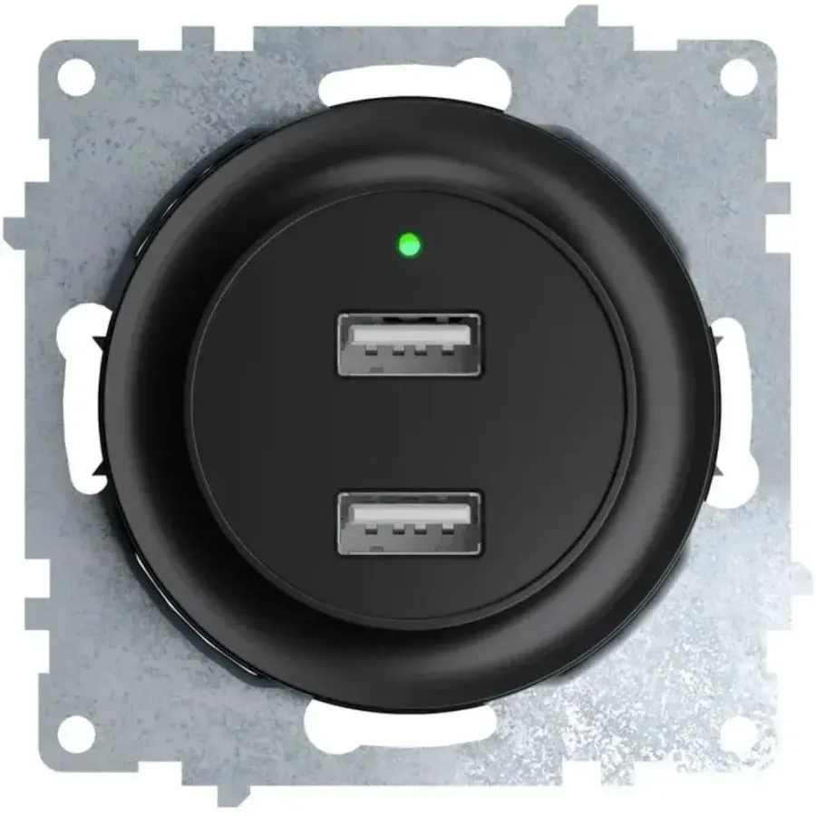 USB розетка ЧЕРНЫЙ FLORENCE