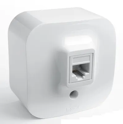 Розетка двойная компьютерная RJ45 категория 5е UTP белая наружная Quteo