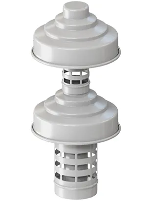 ROMMER Оголовок с ветрозащитой D 60/100 БЕЛЫЙ (Алюминий)