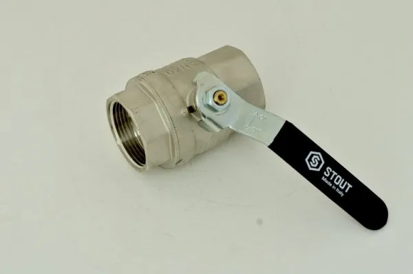 Кран шаровой 1/2" гг ручка полнопроходной STOUT
