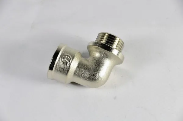 Угольник 1/2" гш с упором STOUT (никель)